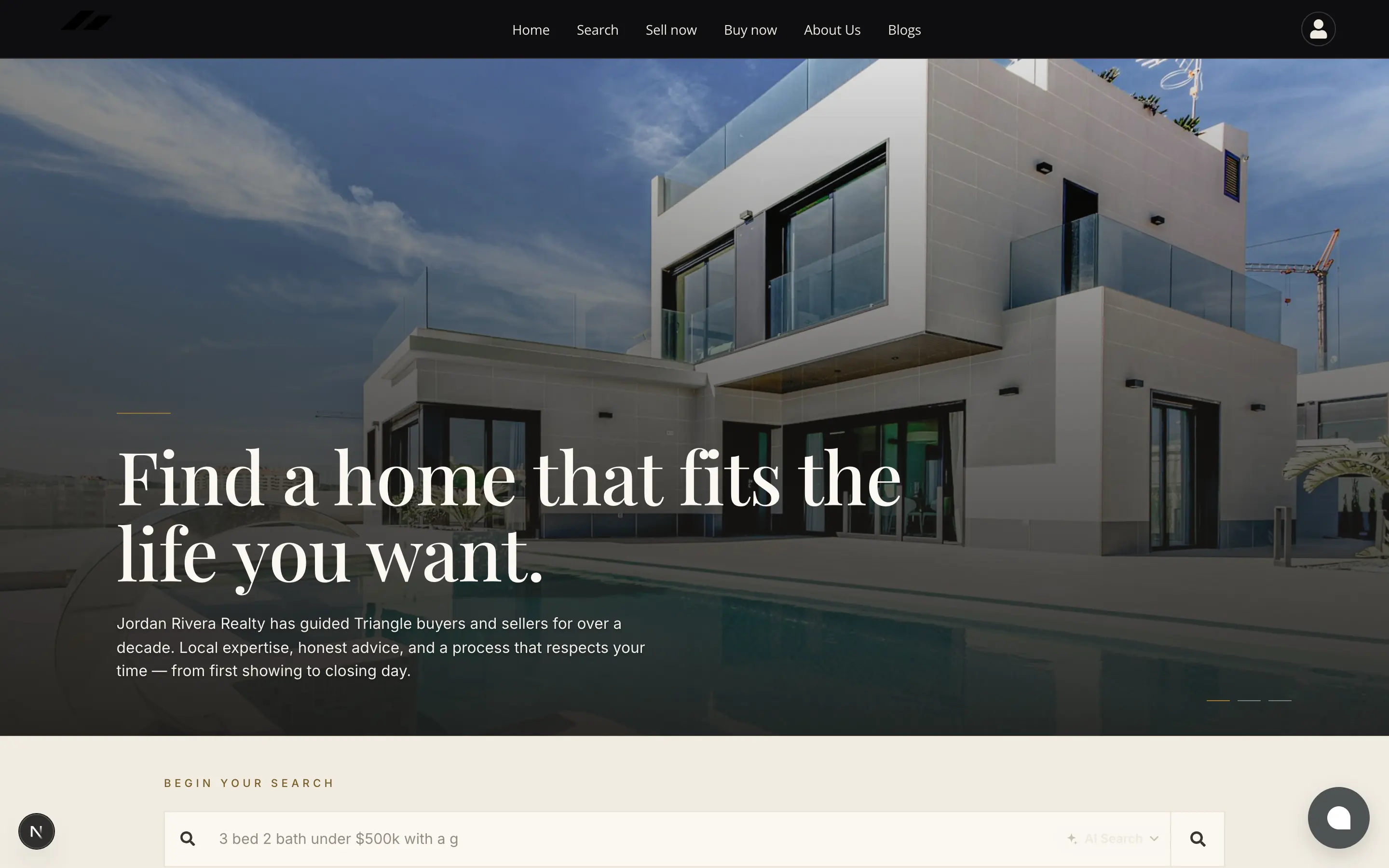 Manor theme — the real agent site hero